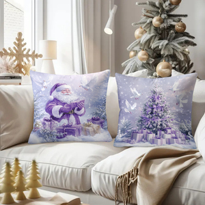 圣诞节。定制印花枕套。靠垫套。舒适。很漂亮。可爱。舒适。多才多艺。家。沙发。户外。酒店。 - Product Image 3