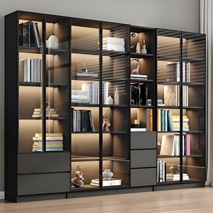 رف كتب عصري عالي الجودة قابل للتخصيص من الفولاذ المقاوم للصدأ مقاوم للرطوبة خزانة كتب قائمة على الأرض لغرفة النوم - Product Image 2