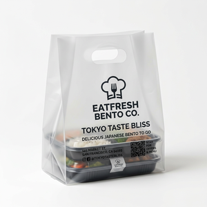 Bolsa de Plástico Transparente LDPE con Asa Troquelada Personalizada para Compras, Varios Estilos, con Logotipo - Product Image 6