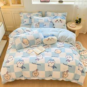 Hoshom 2025 No Moq Best Cotton <strong>Small</strong> <strong>Double</strong> Printed <strong>Deep</strong> Cream Cute Anime Soft Full Size Twin <strong>Fitted</strong> <strong>Sheet</strong> Set for Single Bed - Product Image 6