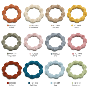 Venta al por Mayor en <span class=keywords><strong>Amazon</strong></span>, <span class=keywords><strong>Mordedor</strong></span> de Silicona para Bebés, Sin BPA, Alivia el Dolor de Dentición, Juguete para Bebés, Anillo de Dentición Redondo, Mordedores para Bebés, ODM/OEM - Product Image 5