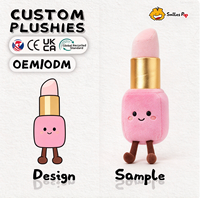 Porte-clés Peluche Maquillage Personnalisé Rouge à Lèvres Vernis à Ongles Certifié Sécurité Tissu Recyclé Super Doux et Moelleux Promotionnel - Vente Flash