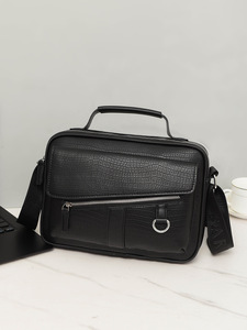 Sac messager en PU pour homme, neuf, avec fermeture éclair et bandoulière réglable, pour usage quotidien, sac à bandoulière imperméable, vente en gros - Product Image 5