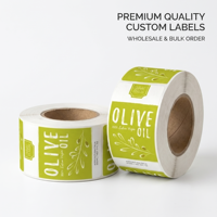 Étiquettes autocollantes personnalisées de qualité alimentaire, résistantes à l'eau et à l'huile, pour bouteilles d'huile d'olive, imprimées sur rouleau