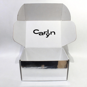 Custom logo Printed Silver Foil Laminated Corrugated Shipping Mailer Box for Fashion Designer Handbags <strong>Gifts</strong> <strong>Small</strong> Business - Product Image 4