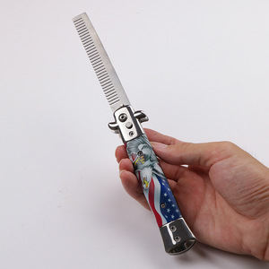 Peigne à ressort en métal, peigne pliable pour pompadour, peigne de poche portable en métal, peigne de coiffure pour pompadour - Product Image 6