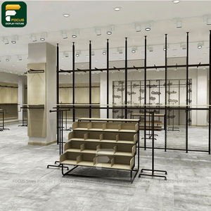 ร้านขายเสื้อผ้าสมัยใหม่ ชั้นวางเสื้อผ้า ตู้โชว์สินค้า แผงผนัง ตู้คิดเงิน ชุดไฟส่องสว่าง - Product Image 3