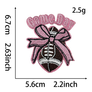 Football Game Day <strong>Glitter</strong> <strong>Patch</strong> Red pink Blue Purple Game Day Bow <strong>Patches</strong> for Trucker Hat - Product Image 5