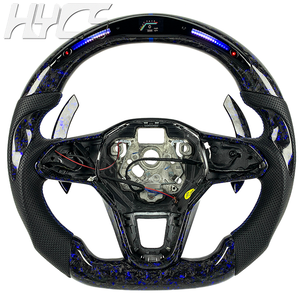 Volante Deportivo Personalizado de Fibra de Carbono Forjada con Cuero y LED RPM para Volkswagen MK8 Golf 8 GTI GTS R <span class=keywords><strong>ID3</strong></span> ID4 ID5 2020-2026 - Product Image 1