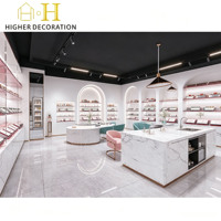 Vitrine de présentation de style chic et luxueux, présentoir cosmétique, vitrine en verre transparent, présentoir cosmétique