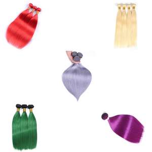 Extensiones de Cabello Remy Bohemio Virgen en Oferta, Color Rojo 1B, Liso, Doble Trama a Máquina, para Salón, Sin Caída - Product Image 6