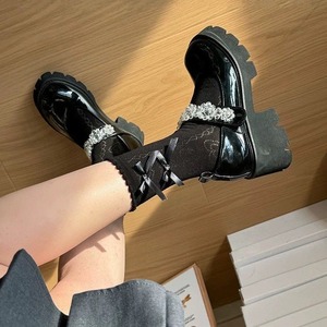 Lace Trim Heart Pattern Mid Calf Thin Breathable Mesh Bow Tie Lolita <b>Socks</b> For Women Spring Summer - Product Image 2
