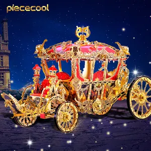 Piececool High Quality Adult 3D Metal Works Model DIY Stereo Puzzle Construction Princess Horse Carriage Gift Toys Classic Model