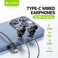 BAVIN Offre Spéciale HX872 Noir Blanc Type c Plug in Ear Wire Music Écouteurs et casques avec microphone HD