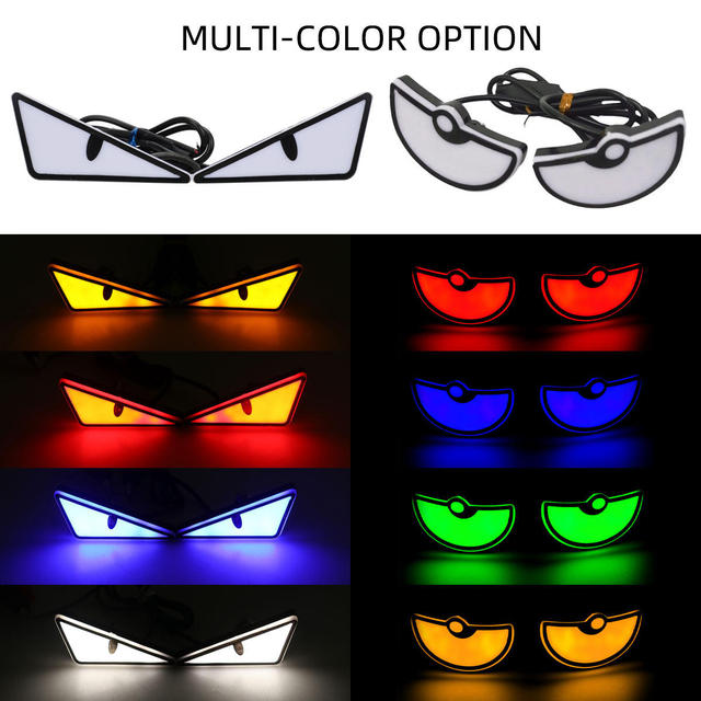 Car LED Devil Eyes Light Universal Demon Eyes Headlight Motorcycle Mini Turn Signal Flasher Tail Lamp Auto Decoration Lights