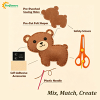 Kit de Manualidades de Fieltro para Coser, Set de Animales de Fieltro Precortados con Agujas, Tijeras e Hilos Seguros, Regalo Creativo Educativo de Artes y Manualidades