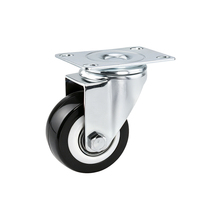 Roue pivotante à frein en PVC chromé légère pour table basse