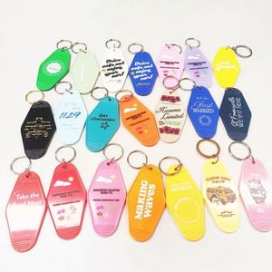 Wholesale <b>Custom</b> logo Promotional Blank Plastic Retro Vintage Motel Hotel Room <b>Keychain</b> - Product Image 3