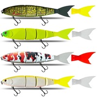 Leurres de pêche rigides multi-articulés en ABS de 105g/23cm pour achigan rayé et truite, pour la pêche en lac, rivière, océan, eau douce/eau salée