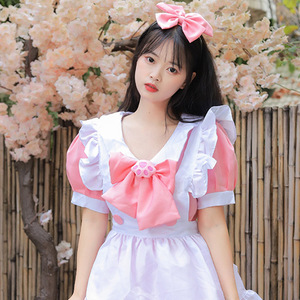 Vestido de Sirvienta Estilo Lolita Japonés, Cuello en V, Línea A, Chifón, Color Caramelo, Disfraz de Princesa para Cosplay - Product Image 2