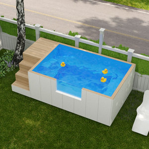 Piscine hors-sol en fibre de verre pour enfants, avec cascade en résine mosaïque, pour la maison - Product Image 4