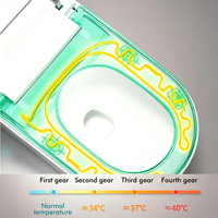 WC intelligent monobloc en céramique, à poser au sol, allongé, avec couvercle ouvrant/fermant et siège de bidet électrique chauffant