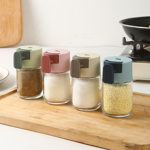 Hot Bán Push-Loại Gia Vị Muối Và Hạt Tiêu Nhà Bếp Công Cụ Gia Vị Jar Thủy Tinh 0.5G Đo Dispenser Định Lượng Muối Shaker - Product Image 1