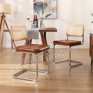 Chaise Cesca sans bras de style <span class=keywords><strong>Marcel</strong></span> Breuer du milieu du siècle dossier en bois chaises de salle à manger en rotin pour café restaurant hôtel - Product Image 4