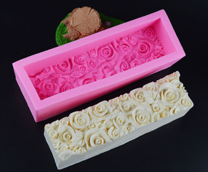 Moule à savon en silicone 3D de qualité alimentaire, motif fleur, 25,5*6*6,5 cm, extra épais, amovible, écologique, pour micro-ondes, outils à gâteau - Product Image 5