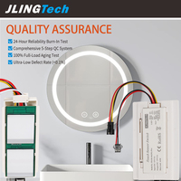 2键触摸感应开关 DC12V 60W 适用于浴室镜子，具有三级调光、防水防雾功能