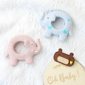 <span class=keywords><strong>Silicone</strong></span> Hữu Cơ Elephant <span class=keywords><strong>Teether</strong></span> mềm đồ chơi trẻ sơ sinh nhai vòng và Rattle thân thiện với môi cảm giác teethers cho trẻ sơ sinh - Product Image 6