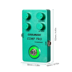 Pédale d'effet de <span class=keywords><strong>compresseur</strong></span> COOLMUSIC Pédale d'effet de guitare True Bypass avec 4 boutons rotatifs et interrupteur au pied pour guitare électrique basse - Product Image 2