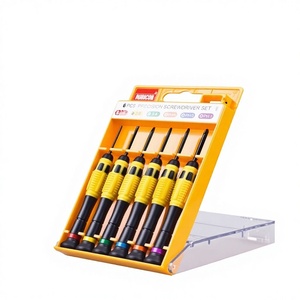 Jeu de tournevis de précision japonais Robin Hood, tournevis cruciforme et étoile RES-102/RES-202 en acier au chrome-vanadium, lot de 6 - Product Image 1