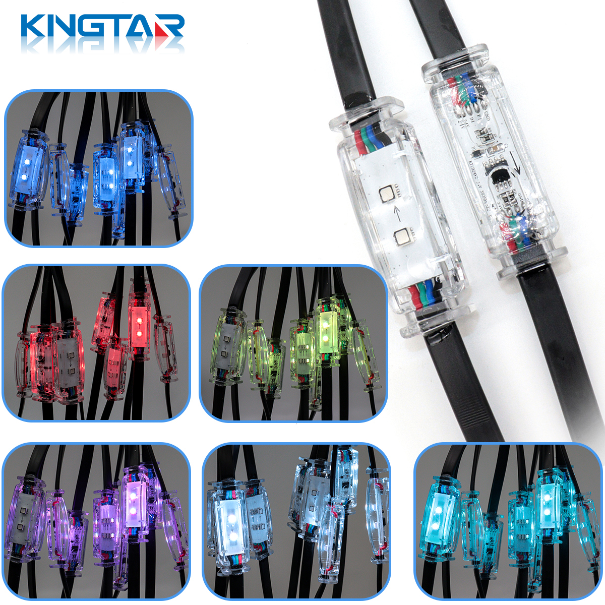 New Design SMD 3535 RGB Plastic Pebble LED Pixel Lights DC 24V Durable IP67 Waterproof Dimmable for Landscape Light Strings
