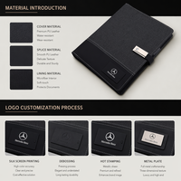 Carnet de notes avec chargeur sans fil 8000 mAh, logo LED personnalisé, format A5, avec USB