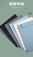 Portapapeles de cuero PU negro A4 Carpeta organizadora de carpetas de negocios con patrón de documentos y soporte para carpetas de archivos