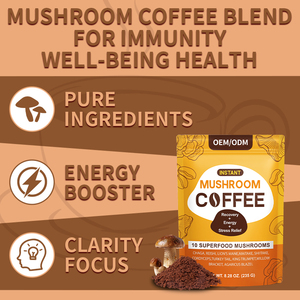 Bubuk Kopi Jamur Lion's Mane Ganoderma Lucidum Suplemen Herbal Pendukung Imunitas Kenyamanan Pencernaan Pendukung Metabolisme Energi - Product Image 2