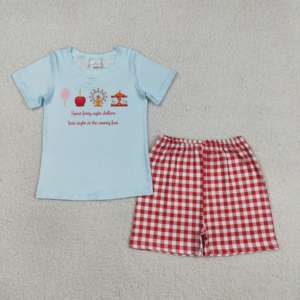 Disponibile: Completo Casual in Cotone e Spandex con Stampa Country Fair per Bambine, Tunica e Pantaloncini, Abbigliamento Coordinato per Fratelli - Product Image 5