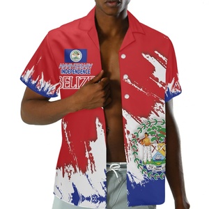 Factory <span class=keywords><strong>Outlet</strong></span> Precio bajo Impresión a pedido Diseño personalizado de Belice Verano Refrescante Playa Hawaiana Camisa suelta de gran tamaño para hombres - Product Image 5