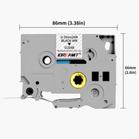 Cinta de Etiquetas 100% Compatible con Brother TZe-121 TZe121, 9 mm x 8 m, Negro sobre Transparente, para Impresora de Etiquetas P-Touch