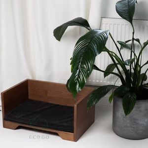 Cama Cueva Grande para Gatos con Cubierta Extraíble y Lavable, Diseño Moderno de Bambú Sólido, Embalaje en Cartón - Product Image 2