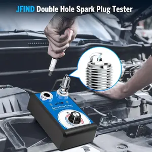 JFIND JF109 Einstellbarer Doppelloch-Zündkerzen prüfgerät Detektor Zünd stecker analysator Unterstützung 12V Benzin-Auto diagnose
