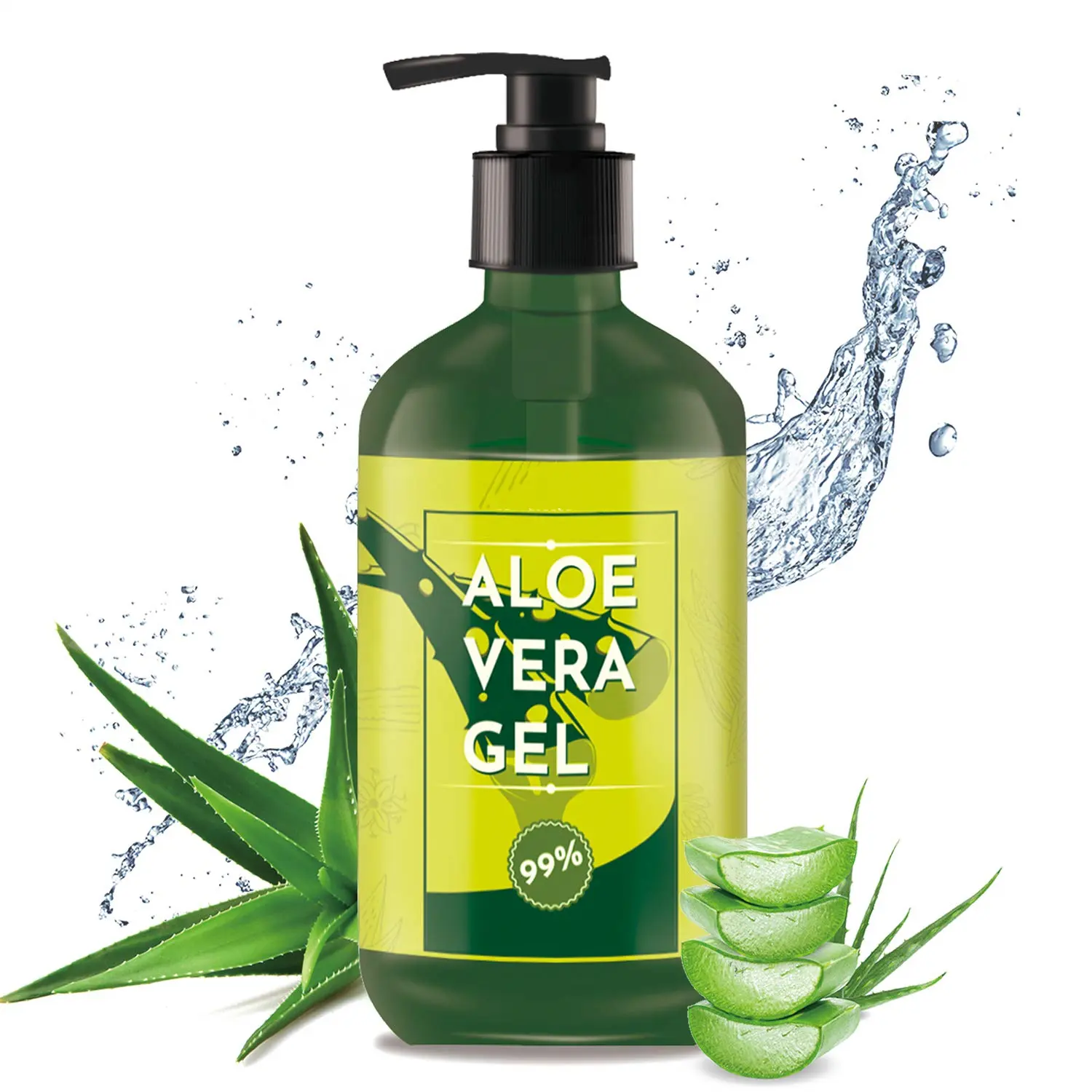 Gel d'aloe Vera, naturel et pur, pour le visage, corps et cheveux, anti-soleil, pression à froid, 500 ml