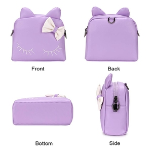 Pink or <strong>Purple</strong> Cute Cat Shape Pu Leather Little Girls Crossbody Purse Mini 3d Backpack Children Bags Women Shoulder <strong>Clutch</strong> - Product Image 3