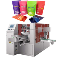 Machine de remplissage et d'emballage automatique rotative pour sachets préformés avec remplisseur à vis sans fin pour protéines, aliments, sacs en plastique et en papier