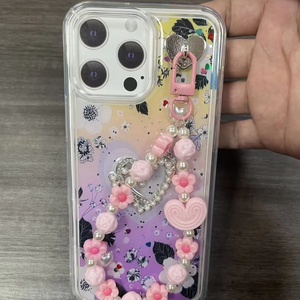 Coque de téléphone fantaisie en TPU avec chaîne pour iPhone 18 17 16 15 14 13 12 11 et Samsung <span class=keywords><strong>M11</strong></span> M12 M13 M14, motif cœur, brillante, style girly - Product Image 6