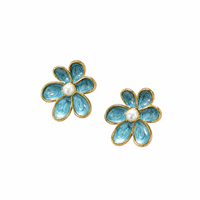 Anting-anting bunga enamel warna-warni musim panas dari baja tahan karat berlapis emas 18K, perhiasan modis untuk pesta wanita
