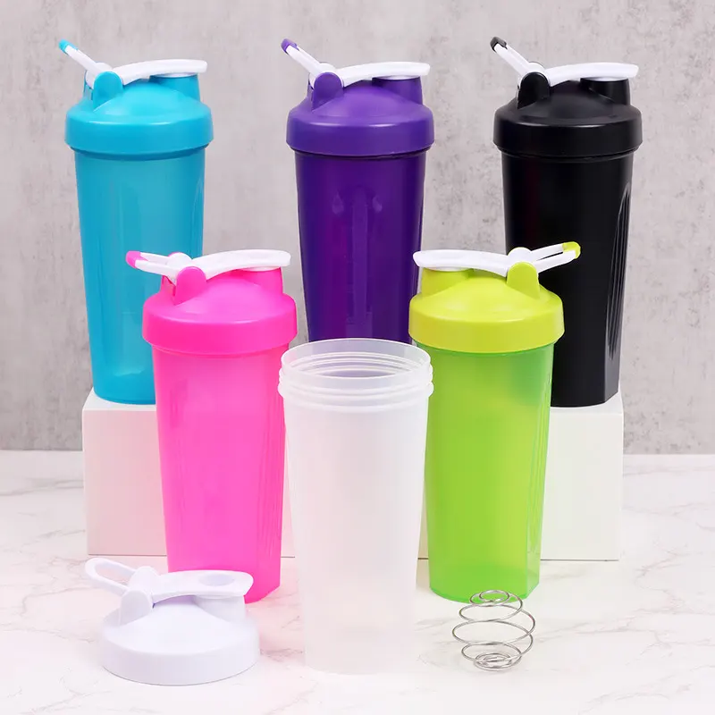 Promozione Marketing articolo regalo 600ml bianco Bpa Free Plastic Sport Workout Gym Protein Shaker Tumbler Bottle con Logo personalizzato