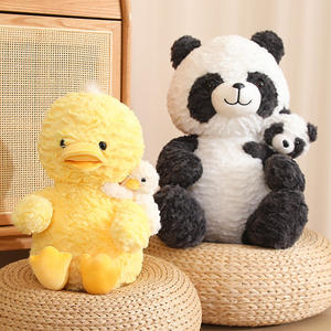 Peluche a Forma di Animale Carino in Posizione Sdraiata, Serie Madre-Figlio, Cane Imbottito, Cuscino Morbido Antistress con Riempimento in PP, Regalo Perfetto - Product Image 3