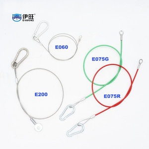 Mousqueton en acier inoxydable avec câble de sécurité tressé et extrémités bouclées, câble métallique de sécurité gainé - Product Image 2
